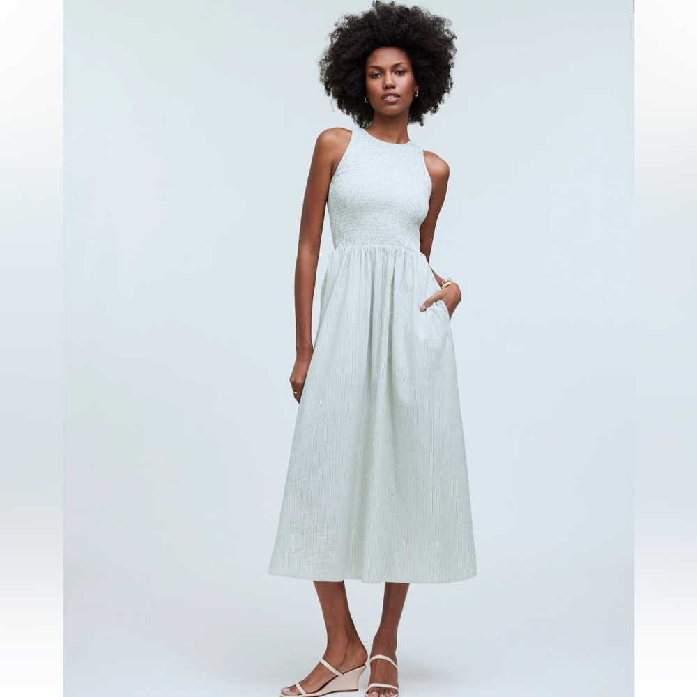 Madewell The Melody Smocked Midi Dress